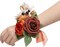 6-Piece Artificial Wedding Wrist Corsage Set – Burnt Orange Terracotta Floral Wristlets with Lace Bands for Bridesmaids, Mother of the Bride, Prom, Homecoming, Parties & Special Events